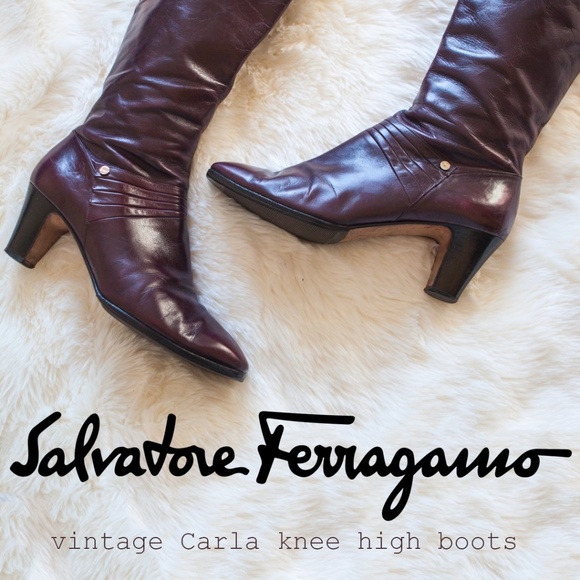 Vintage Salvatore Ferragamo Carla Knee High Boots - Picture 2 of 8